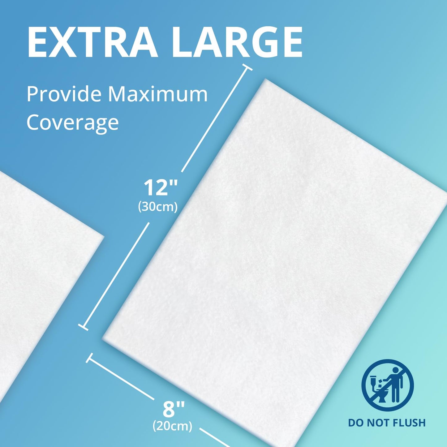 WhyWorry Ultra Thick Bathing Wipes for Adults Rinse Free, Large Body Cleansing Wipes with Aloe for Women, Men & Elderly, 8" x 12" Disposable Shower Washcloths for Gym & Camping, Fresh Scent, 100 Count