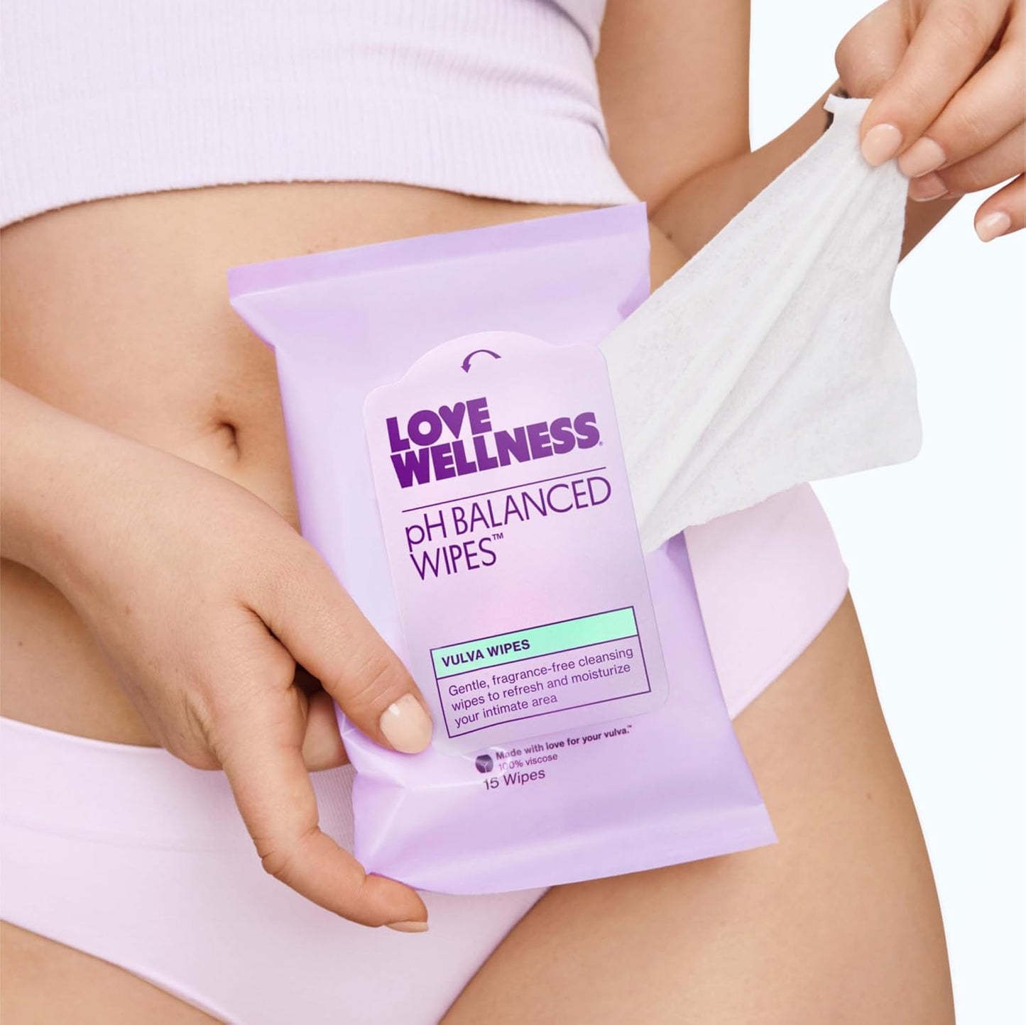 Love Wellness pH Balancing Wipes for Women | Fragrance-Free | Vulva Cleanser for Balanced pH, Intimate Health & Hygiene | Non-Irritating with Aloe Vera for Sensitive Skin | Travel Size | 3-Pack