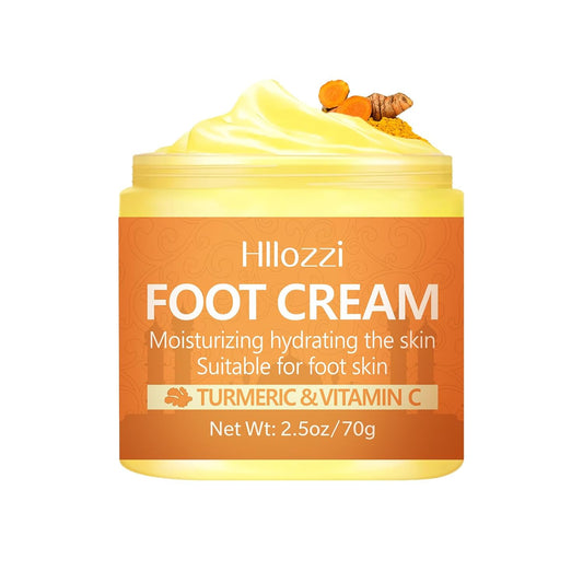 Turmeric & Vitamin C Foot Cream for Dry Cracked Heels and Feet, Ultra-Hydrating Softening Foot Cream, Moisturizes for Healthy Feet, 2.5 oz