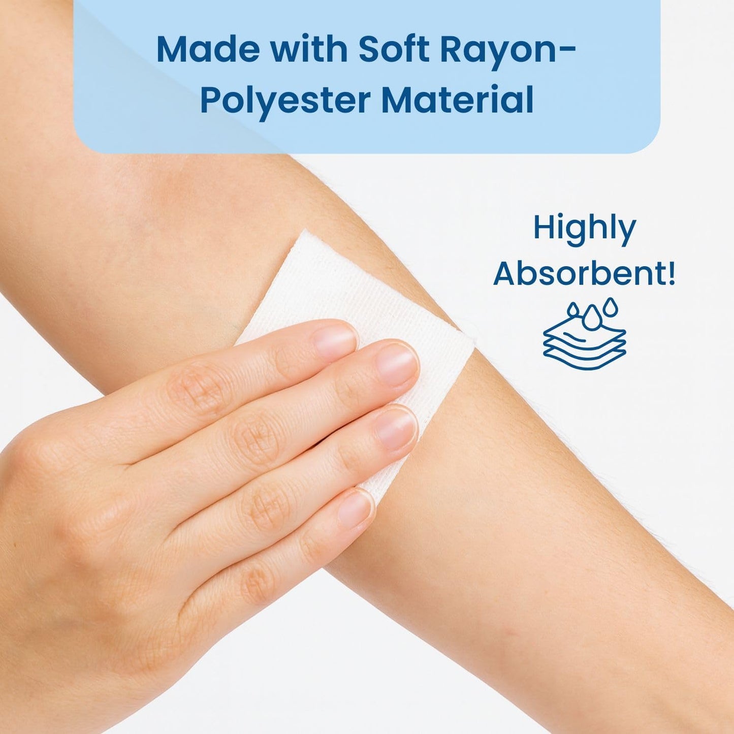 HCS Bulk Non-Woven Gauze Sponges 4x4 - Non-Sterile, 4-Ply (2000-Count) - Highly Absorbent, Low-Linting Squares - 4x4 Gauze Pads, Large - Medical Supplies, Wound Care, First Aid, Surgical Use, Dental