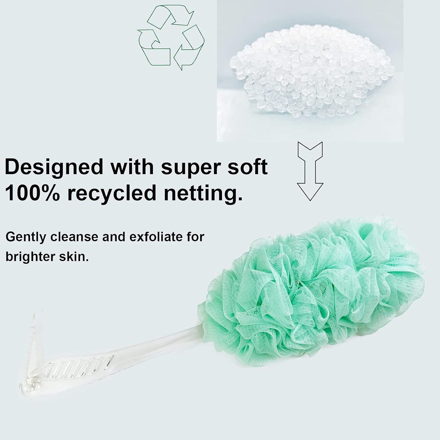 PPHAO - Back Bath Brush - Loofah Sponge Scrubber - Bath Brush Long Handle for Shower - Loofah Exfoliating for Men - Shower Loofah for Women - Green Loofah - 1Pack