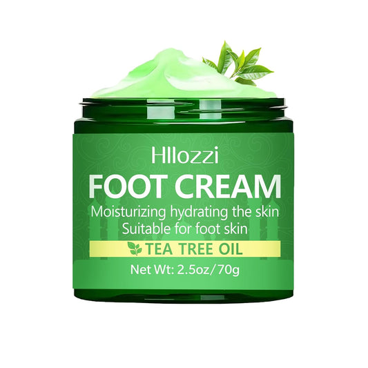 Tea Tree Oil Foot Cream for Dry Cracked Heels and Feet, Ultra-Hydrating Softening Foot Cream, Moisturizes for Healthy Feet, 2.5 oz