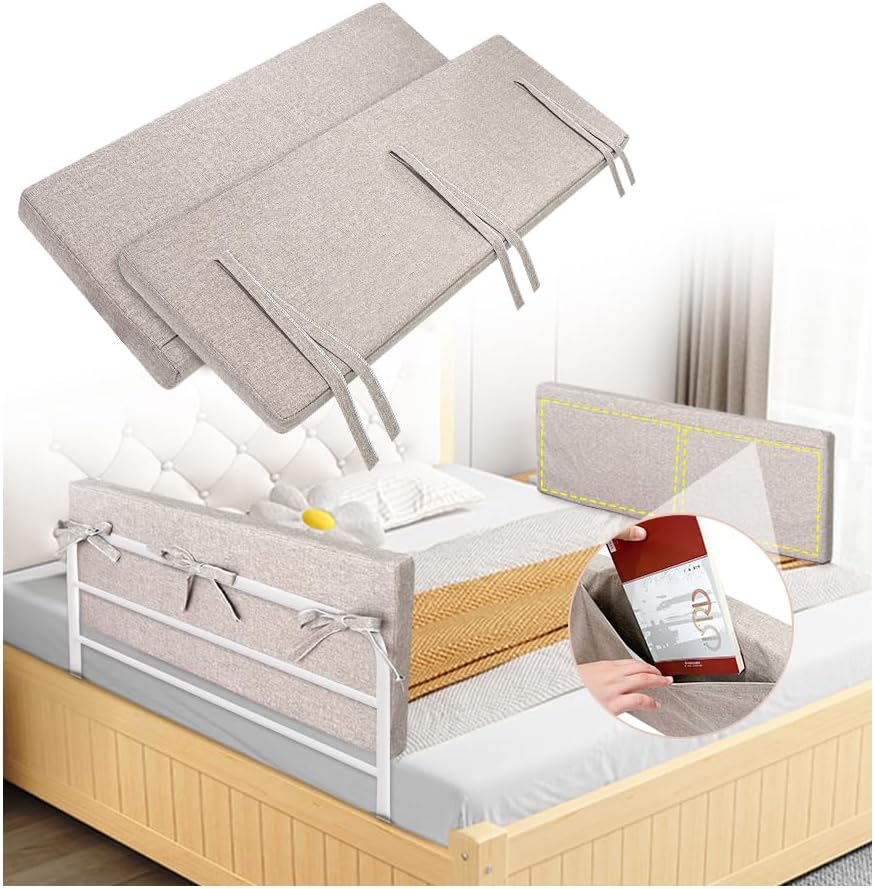 Bed Rail Cushion Hospital Bed Side Rail Pads Medical Foam Padding Bed Fall Protector Rail Covers for Elderly Adults Safety Bed Railing Padded Cover (2 Count)