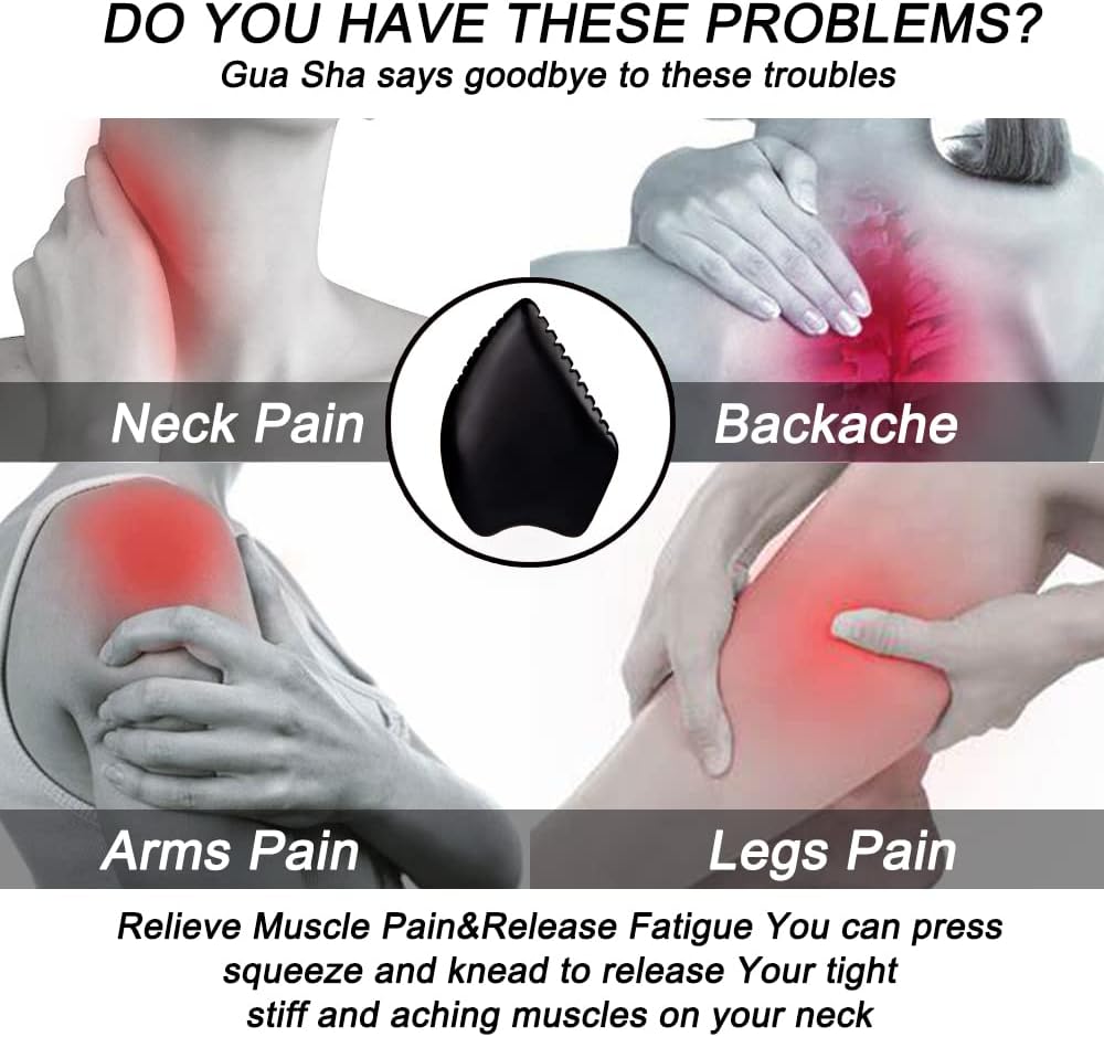 Gua Sha Facial Massage Tools, BianStone Traditional Face & Body Massage Tool, Lymphatic Drainage Face Sculpting Tool, The Newly Upgraded Unique Tooth Edge