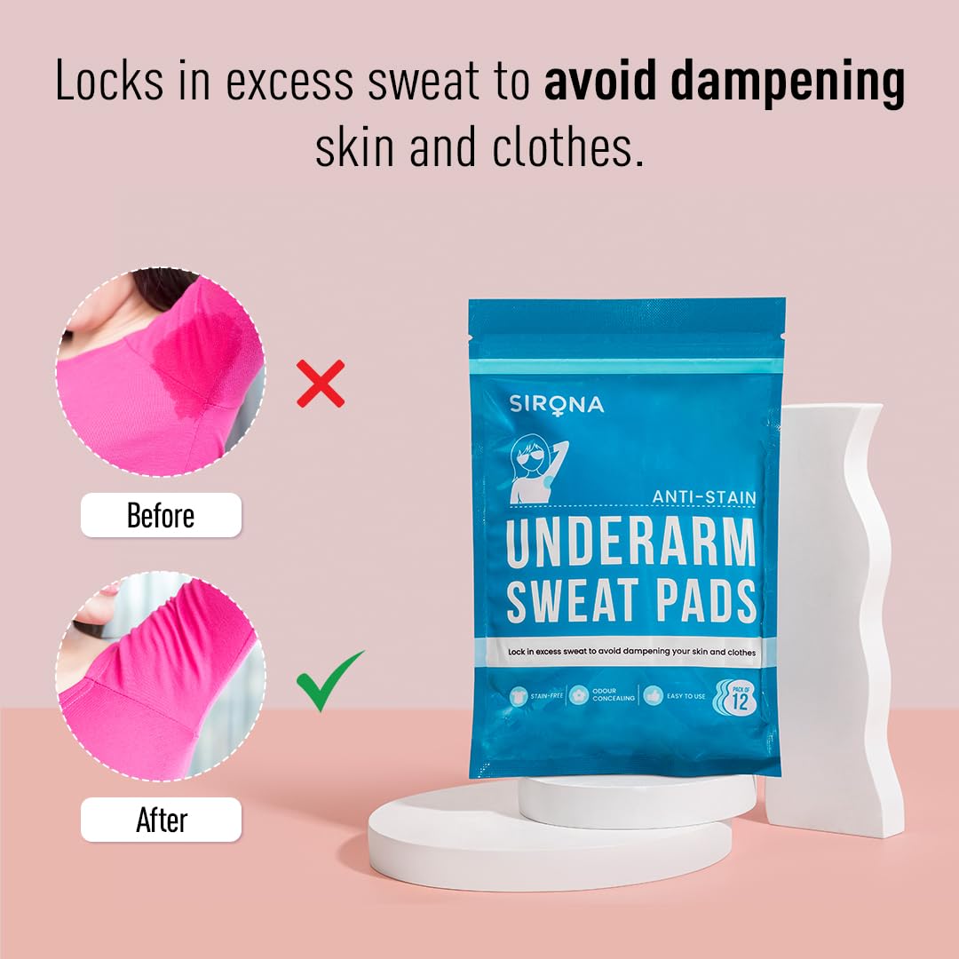 Sirona Under Arm Sweat pads - 12 pads