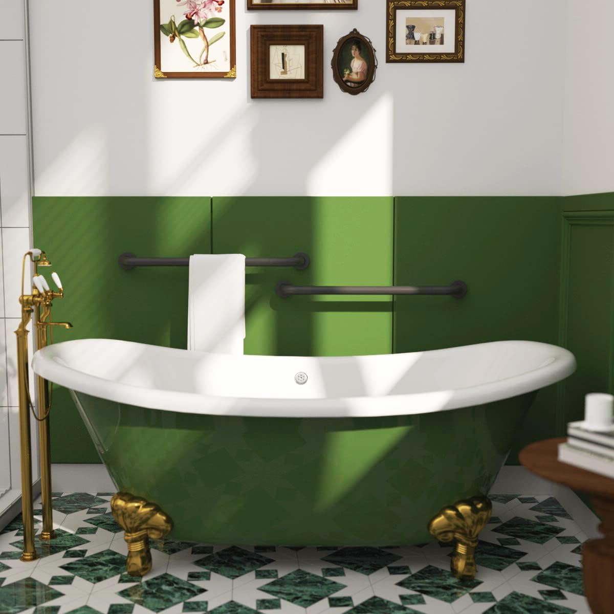 24 Inch Anti Slip Shower Grab Bar Oil Rubbed Black 1.25" Diameter,Munzong Bathroom Grab Bar, Knurled Bathroom Balance Bar,Safety Hand Rail Support Handicap Elderly Senior Assist Bath Handle