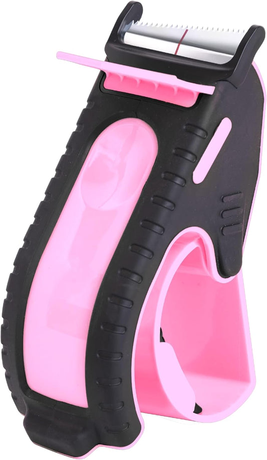 Heavy Duty Shipping Tape Dispenser: TENDO° Premium Line – Reusable, Replaceable, Eco-Friendly 2’’ Master Piece Dispenser for Pros with Patented 10° Sloped Chromium Blades - P-2200 (4th Gen.)_Pink