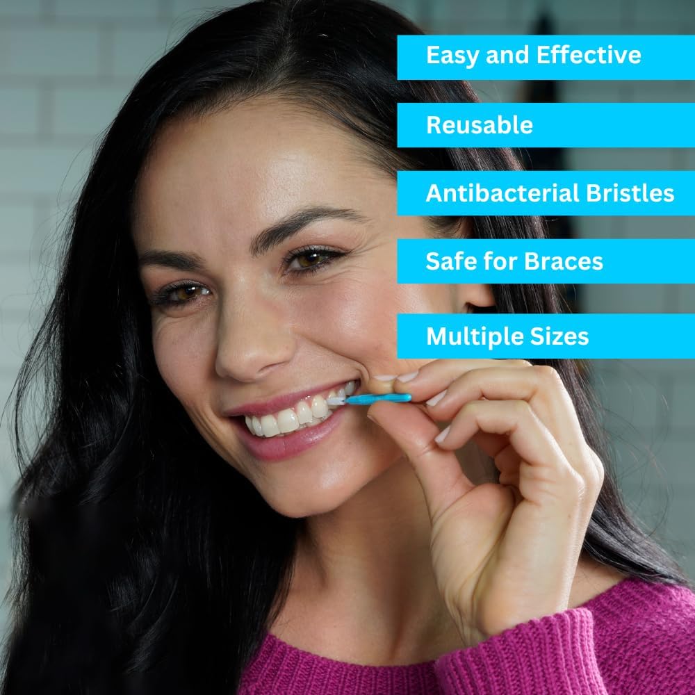 Piksters Interdental Brushes, Variety Pack Size 000-6, Interdental Tooth Brush for Extremely Tight Gaps to Large Teeth Gaps, Gum Soft Bristles for Plaque Removal, Safe for Braces (9 pk)
