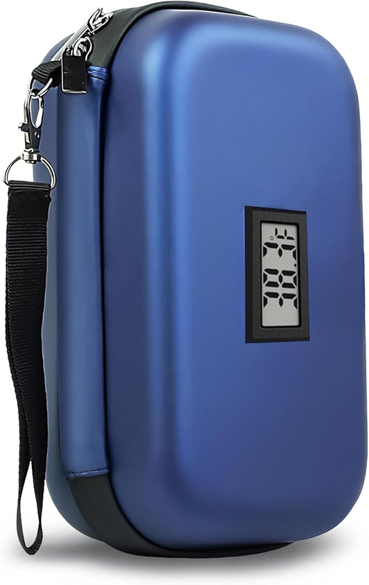 Insulin Cooler Travel Case TSA Approved | Digital ℉ Display & 24H Cooling （2 × 180g Ice Packs）