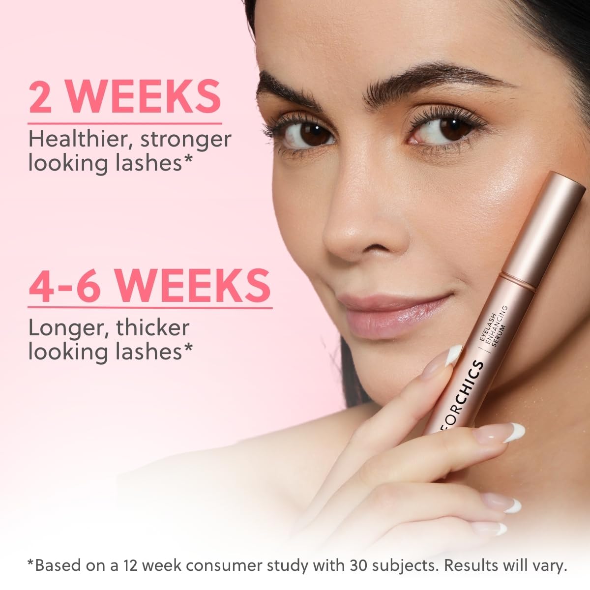 ForChics 2 in 1 Lash and Brow Growth Serum - Hormone-Free Enhancer for Thicker, Longer Lashes and Brows in 2 Weeks - Organic, Vegan and Gentle