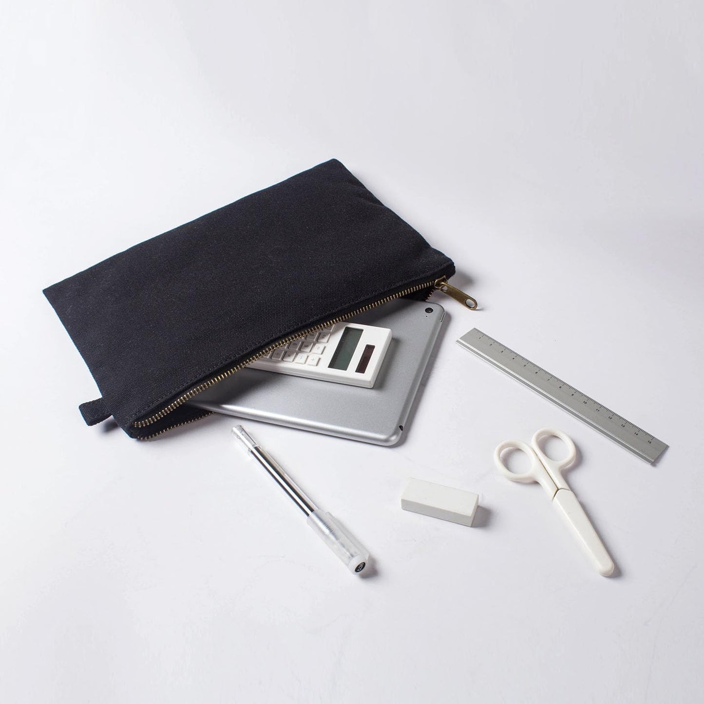 Zipper Pouch Storage Bag Simple and Stylish Women's Cosmetic and Travel Bag (Black-basic-2)