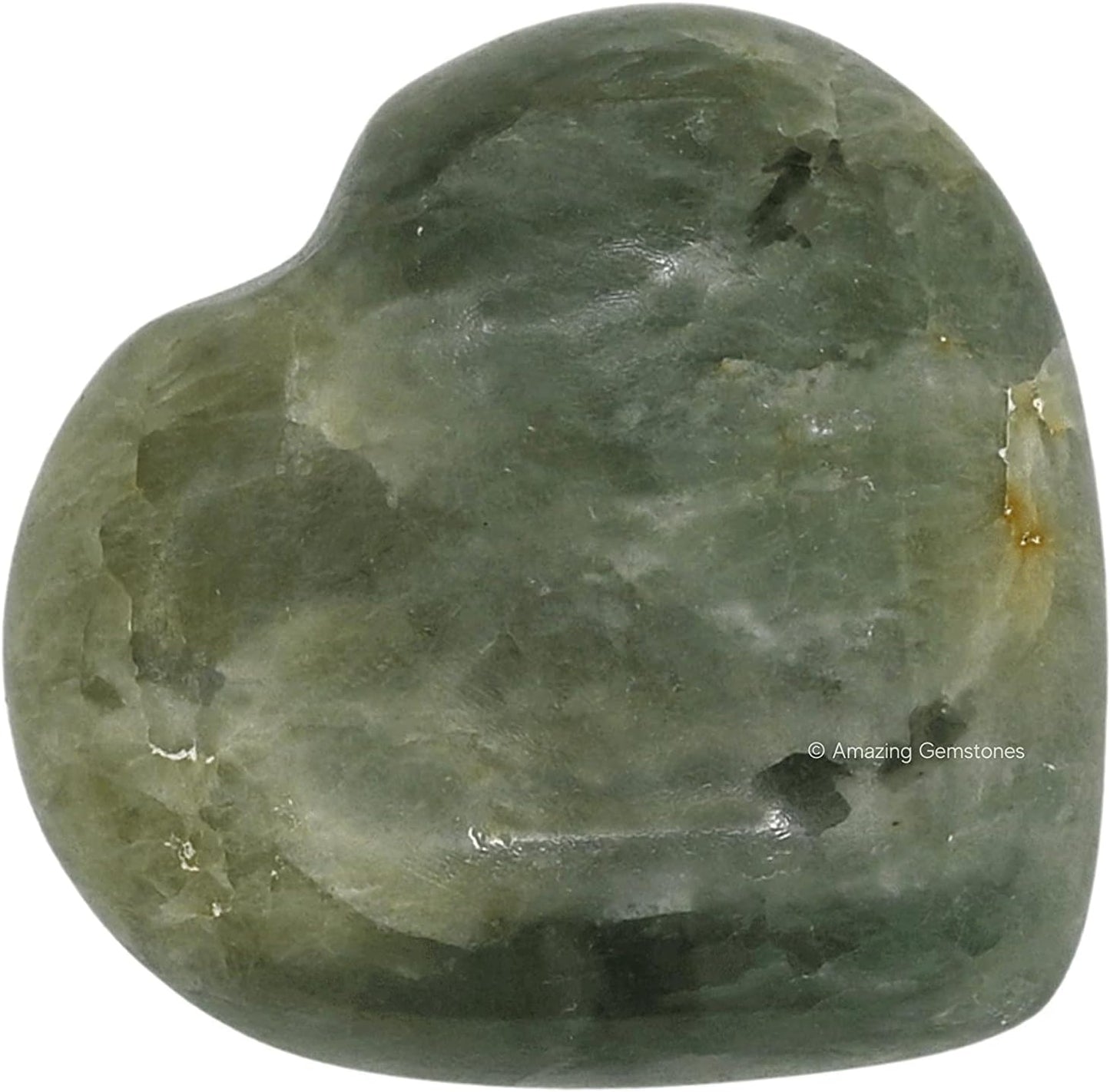 Amazing Gemstone Yellow Aquamarine Crystal Heart Palm Stone - Pocket Massage Worry Stone for Natural Body Chakra Balancing, Reiki Healing and Crystal Grid