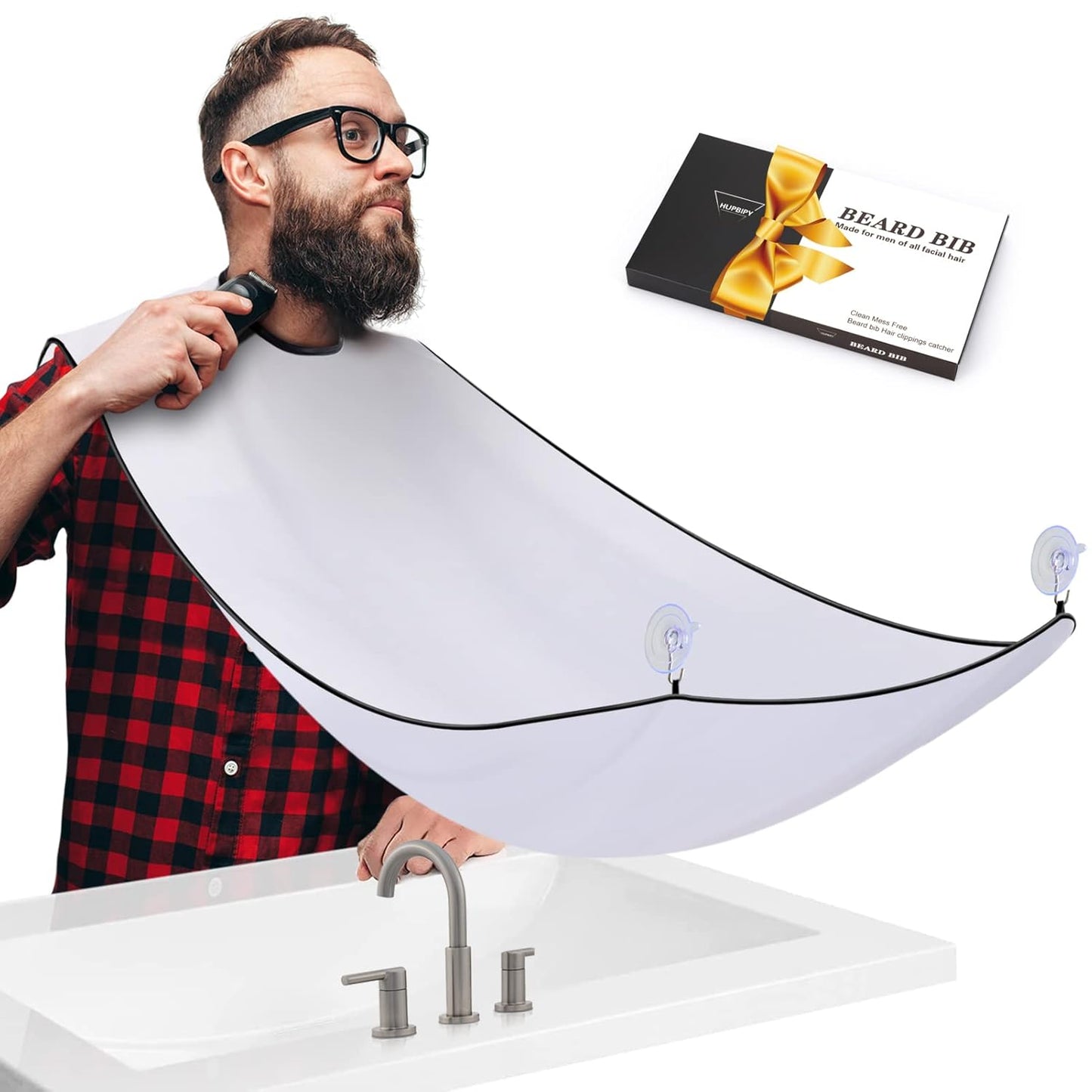 Beard Bib Apron Hair Catcher for Shaving Non-Stick Shave Cape Grooming Accessories Gifts for Men Husband Father