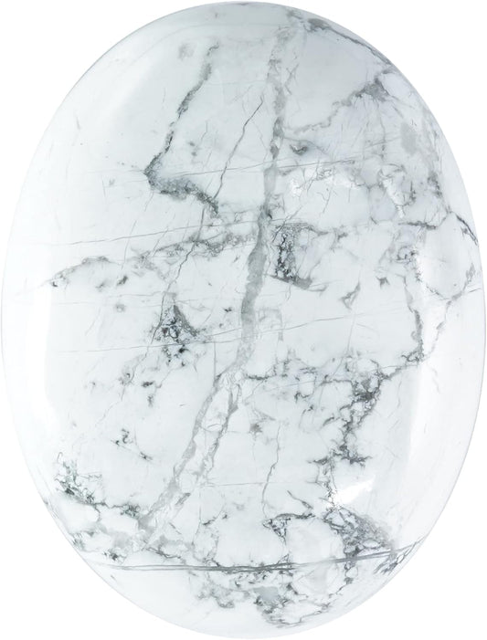 Crocon 50mm howlite Large Oval Palm Stone 900+ Carats Pocket Massage Worry Stones for Natural Body Chakra Balancing Reiki Healing Stones and Crystal Grid Healing Massage Spa Energy Crystals