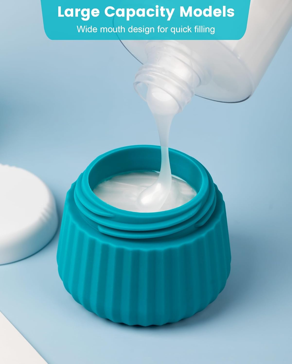 Travel Containers for Toiletries 4 Pack, TSA Approved Travel Size Toiletries, Travel Size Containers, With Clear Bag Leak Proof Silicone Jars, Travel Essentials Creams Jars Carrying Small Items