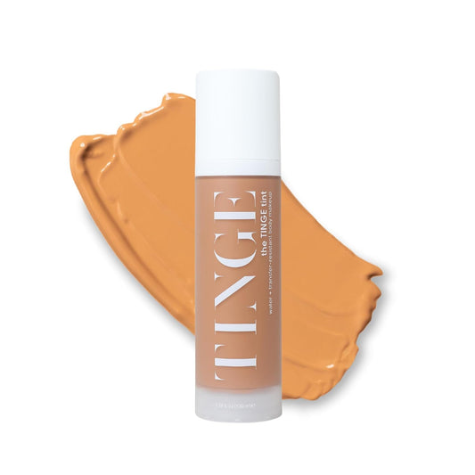 Tinge Tint Body Makeup, Lasts Up to 48 Hours, Medium Coverage Cream With Amino Acids, Hyaluronic Acid & Lysine, Semi Matte Finish, Water & Transfer Resistant, 3.38 Fl Oz - Tan Warm