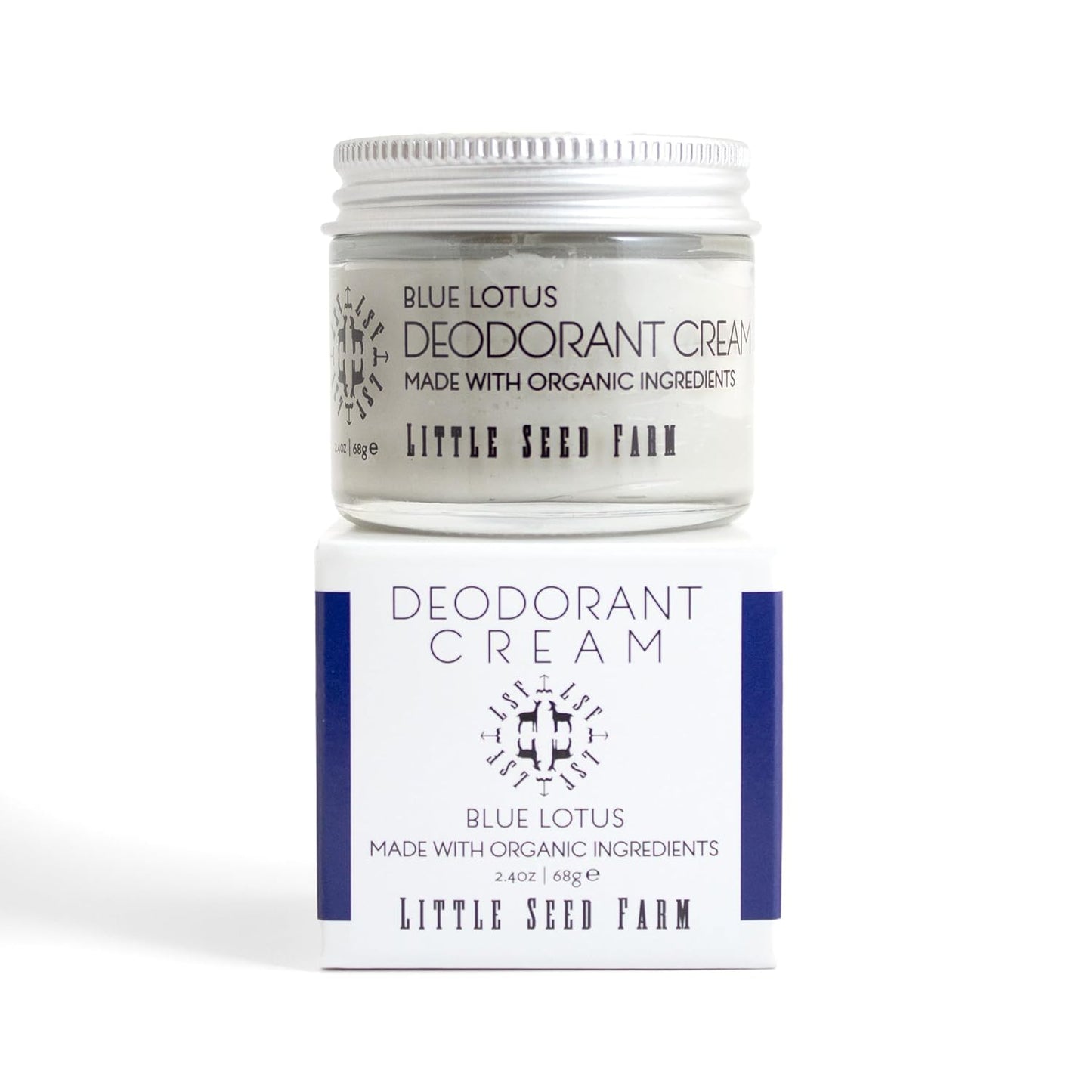 Little Seed Farm All Natural Deodorant Cream - Blue Lotus - Aluminum Free Deodorant for Women or Men, Net Wt. 2.4oz | 68g
