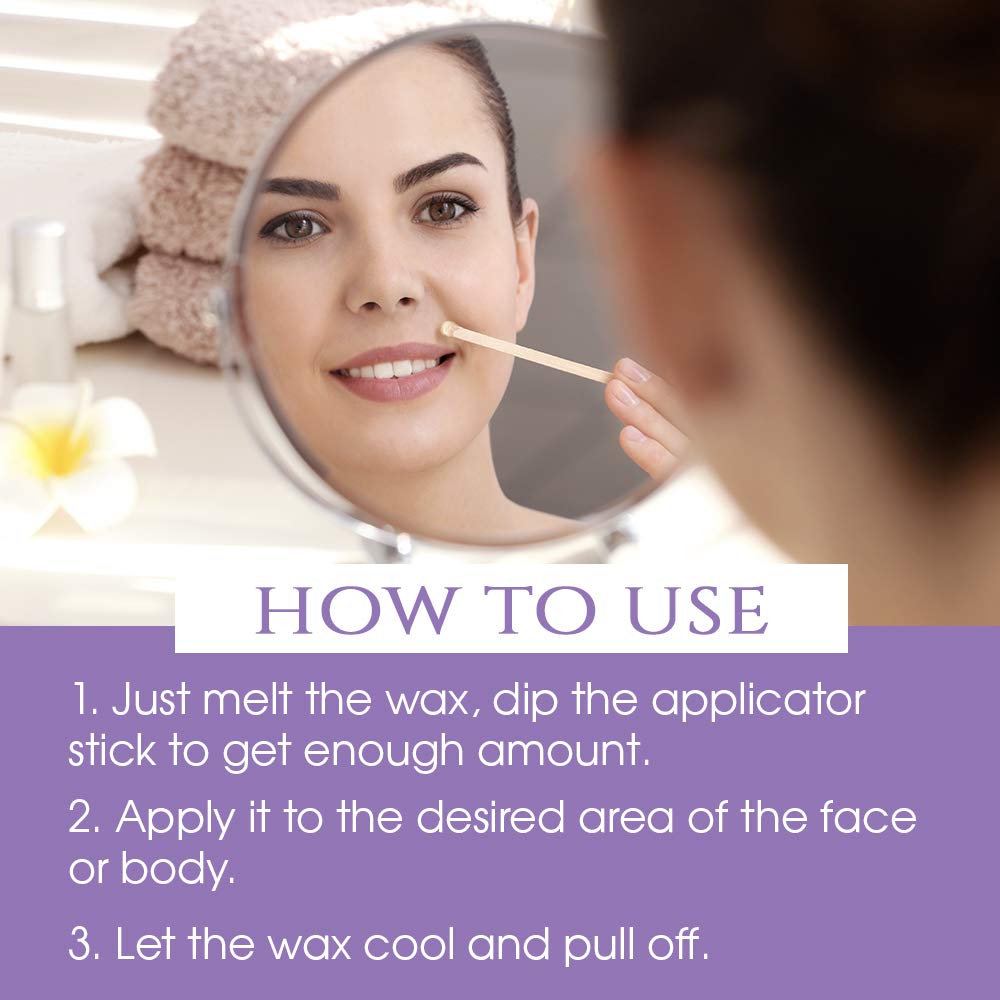 Satin Smooth Petite Wax Sticks for Hair Removal, Wax Applicator Sticks, Wooden Waxing Stick Spatulas For Eyebrow & Facial Hair Waxing 100 ct, 2 Pack