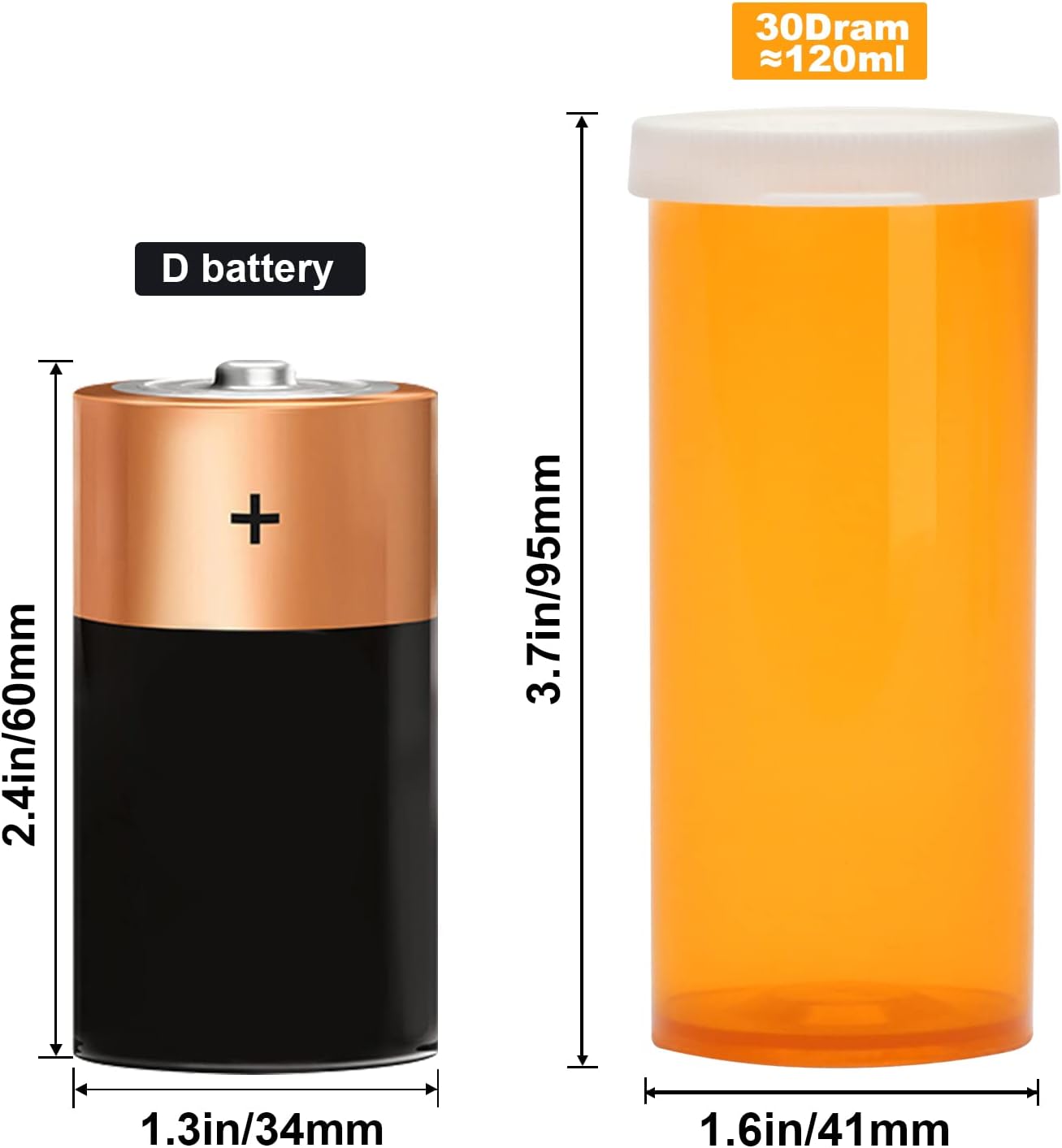 Empty Plastic Pill Bottles with Easy Open Caps (Not Child Resistant), Prescription Medication Vials, Clear Containers Pill Cases Dispenser Organizers (12pcs) (30 Dram)