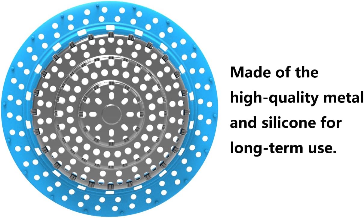 Drain Hair Catcher/Bathtub Shower Drain Hair Catcher(Blue) /Suitable for Bathroom Bathtub, Regular Drains. (Patented Product)