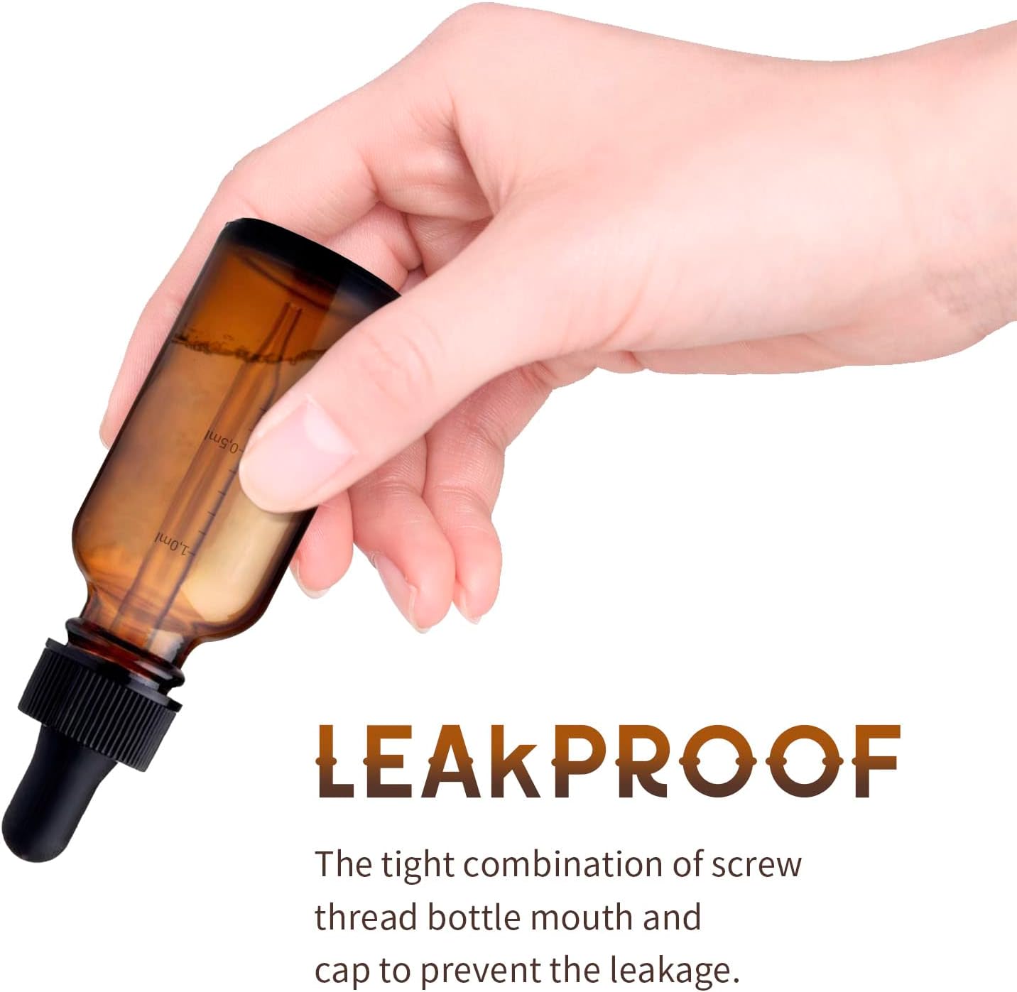 24 Pack Amber Glass Dropper Bottle, 1 oz, with Measuring Eye Dropper, Leak Proof Travel Dispenser Bottle for Essential Oils/Chemistry Laboratory Chemicals/Cologne and Perfume