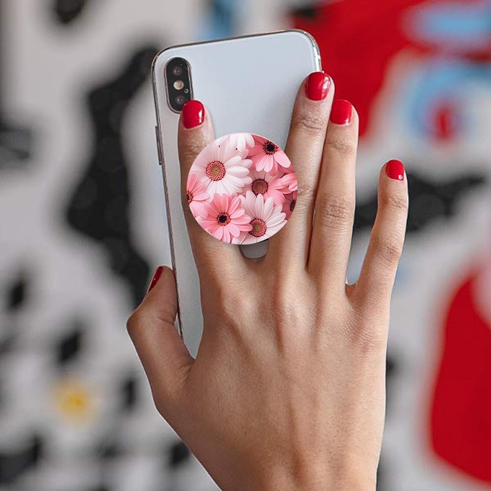 (6 Pack) Collapsible Cell Phone Grip for Smartphones,Expanding Cellphone Holder for Phone - Flower