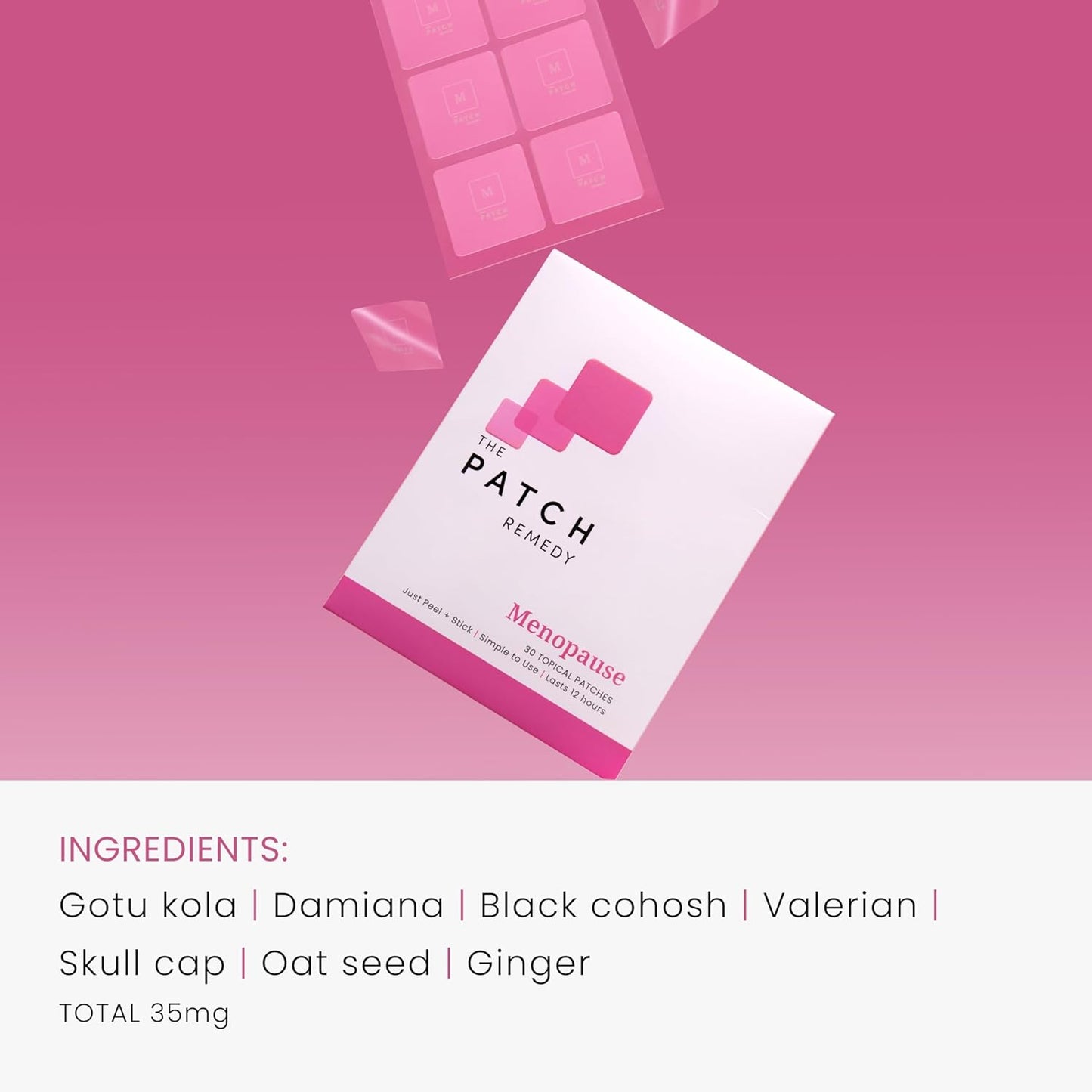 Menopause Patch | Black Cohosh, Damiana, Valerian, Ginger | 30 Patches