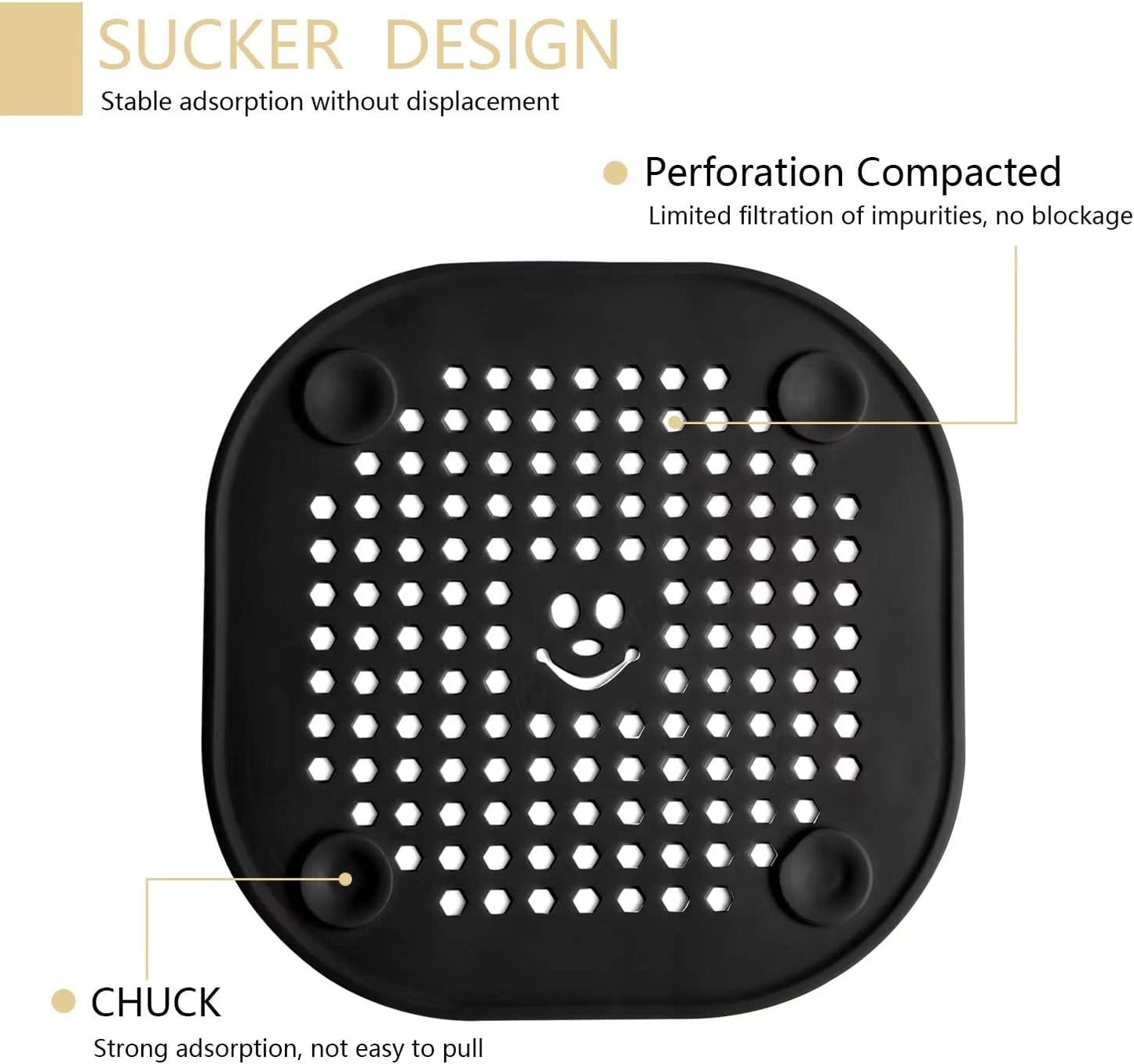 2 Pack Drain Hair Catcher Sturdy Silicone Drain Protector Hair Stopper with Suction Cup for Shower Kitchen Bathroom Green