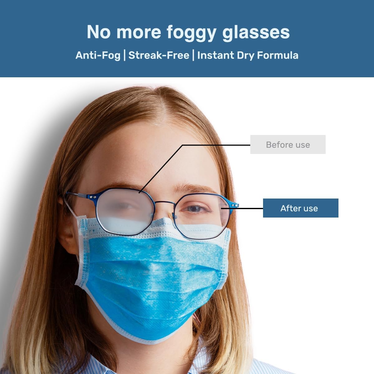 Optix Clear Guard Anti Fog Lens Wipes - 100 Pre-Moistened, Individually Wrapped Wipes for Eyeglasses, Camera Lenses, Sunglasses, Face Shields, Visors, Goggles, and Other Surfaces