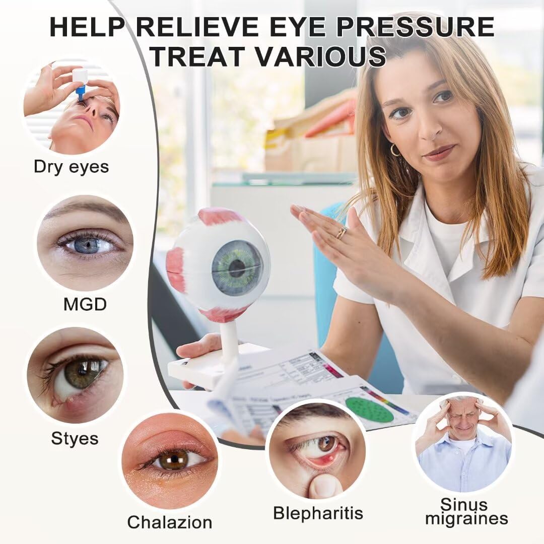 Kovnlo Heated Eye Mask, Washable USB Electric Warm Compress Eye Heating Pad for Dry Eyes, Blepharitis, Syndrome, Chalazion, Stye, MGD and Steam Moist to Unclog Glands