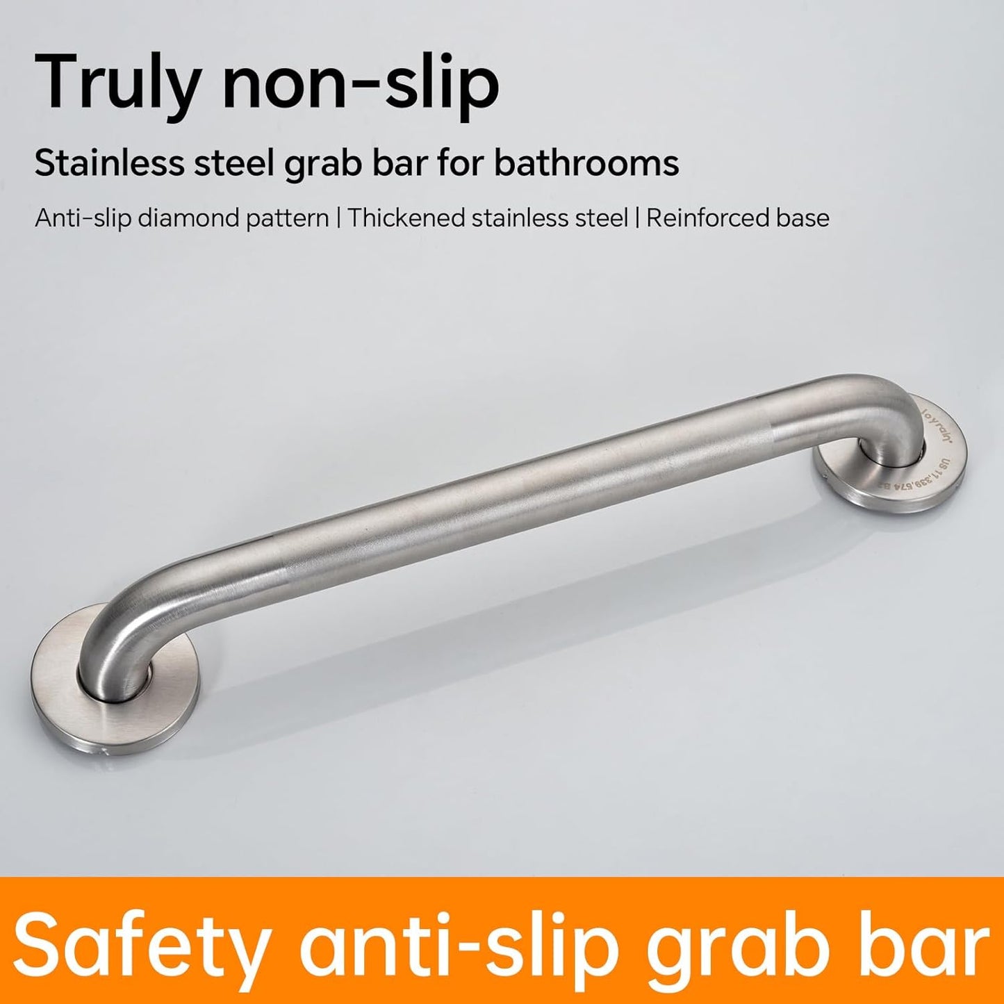 Joyrain 16-inch Bathroom Safety Grab Bar - 500lb Weight Capacity ADA Certified Anti-Slip Handle for Shower/Tub/Toilet, Elderly & Disabled Assist (Peened, 36 inch)