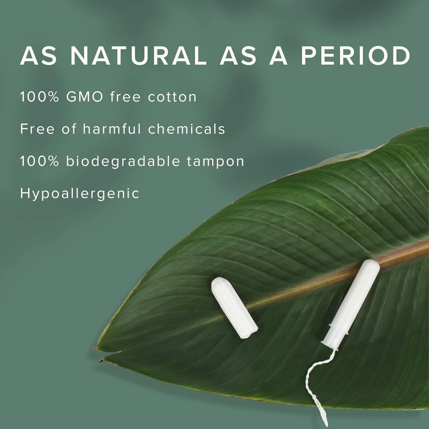 Veeda 100% Natural Cotton Tampons - Super Absorbency with Leak Proof Protection - Compact BPA-Free Applicator - Unscented & Free from Chlorine, Toxin - 96 Count
