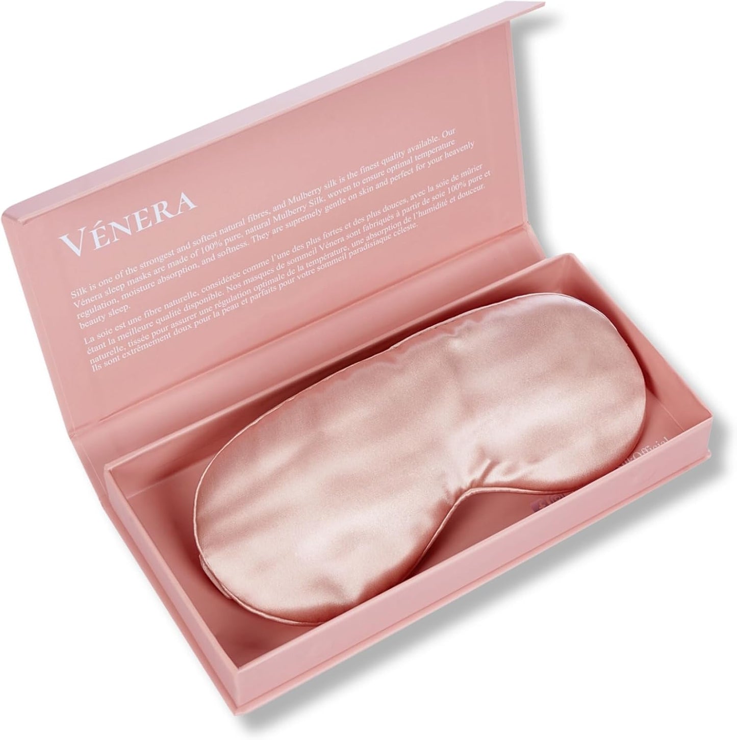 Silk Sleep Mask - 100% Pure 22 Momme Mulberry Silk Eye Sleeping Mask for Women and Men - Blackout Eye Mask for Sleeping (Pink)