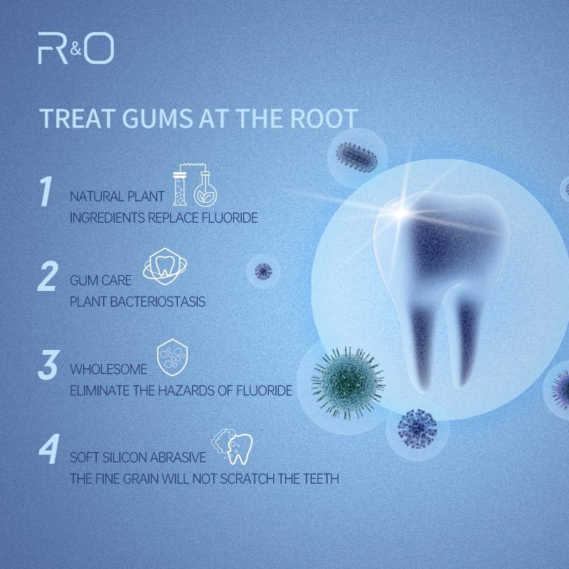 R&O Ageratum Whitening Toothpaste with Bamboo Charcoal, 3.53 oz - Great for Teeth Whitening, Removes Stubborn Stains, Long - Lasting Fresh Breath, Reduces Plaque, Promotes Oral Health