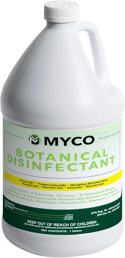 Myco Botanical Disinfectant Cleaner – Natural Plant-Based Ready-to-Use EPA-Registered Disinfectant Spray for Mold, Mildew, Germs, Bacteria & Viruses – Safe for Home & Commercial Use, 1 Gallon
