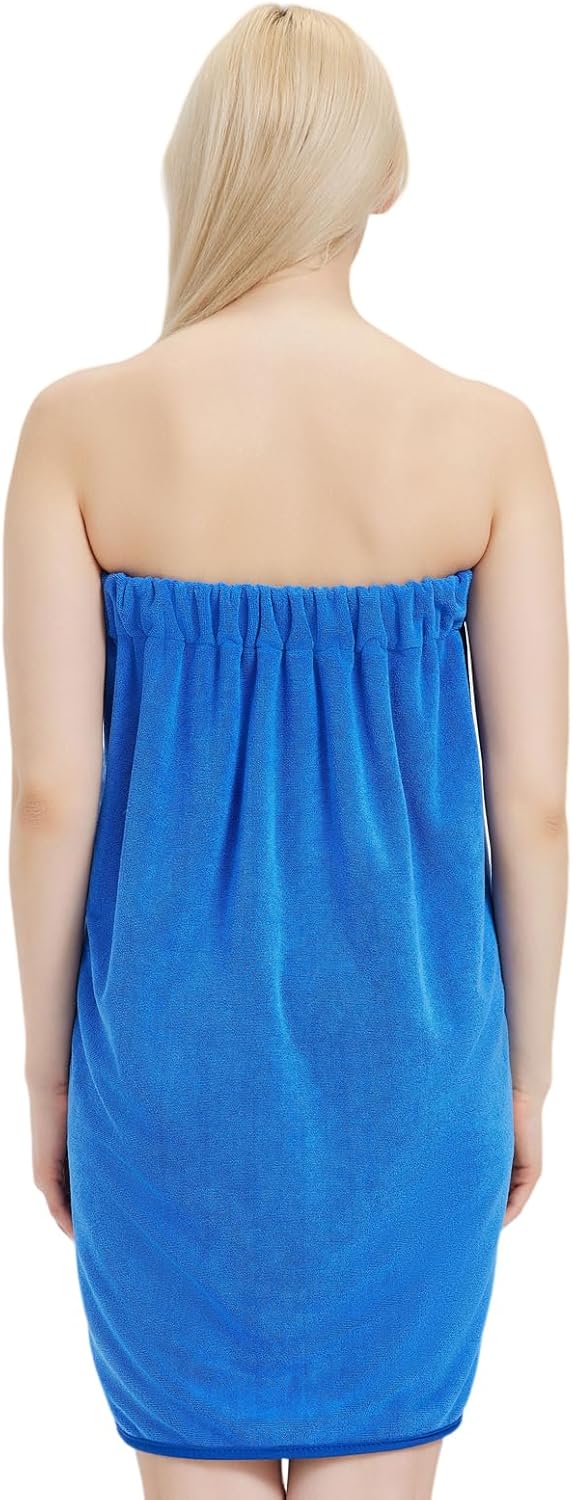 Womens Bath Body Wrap Towel Lightweight Shower Spa Wrap Robe Adjustable Closure Bathrobe