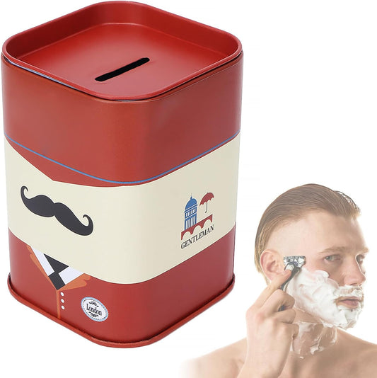 Blade Container, Safety Shaver Blade StoragementRemovable Design Large Capacity Compact Structure Beautiful Practical Blade Disposal Case for Home(Red beard)