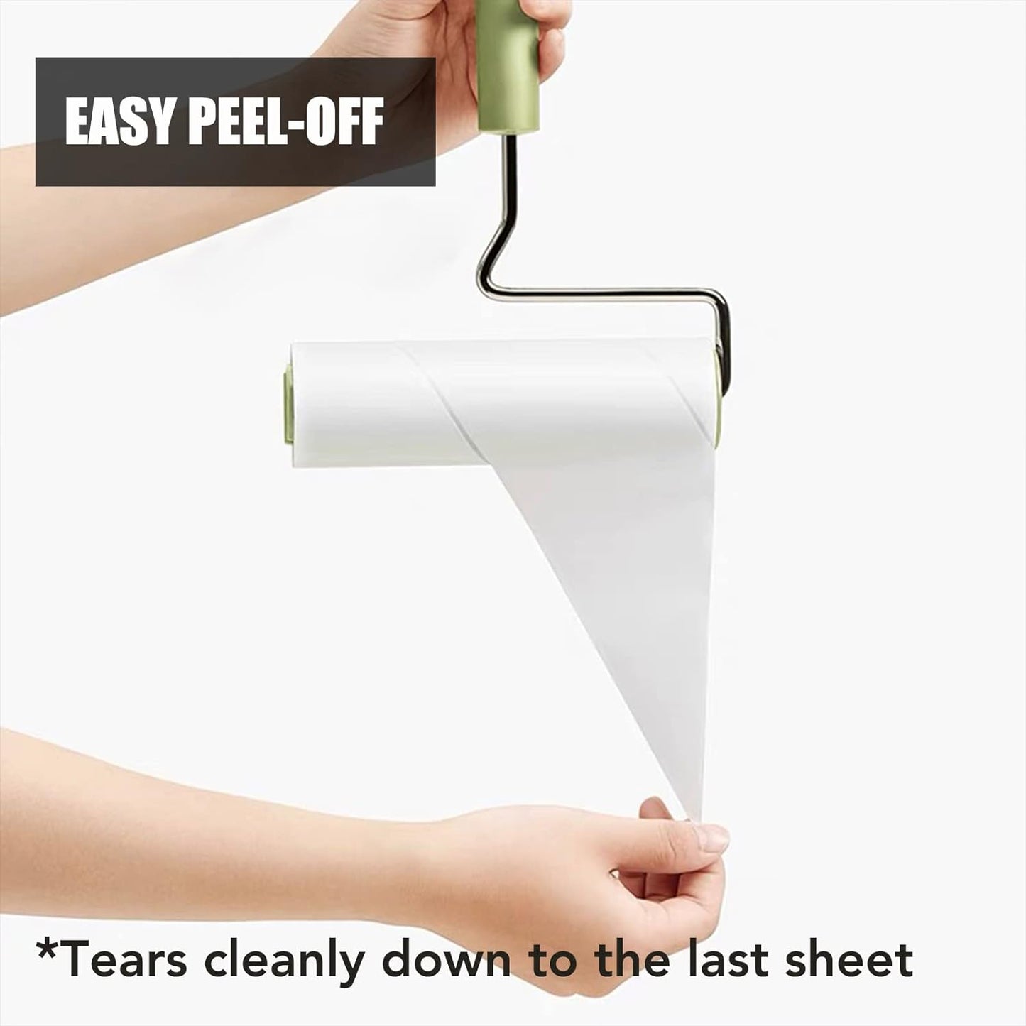 Extra Sticky Large Surface Lint Roller, 6.3'' Giant Lint Roller for Pet Hair, Long Handle Lint Remover for Clothes, Furniture, Dog & Cat Hair Remover