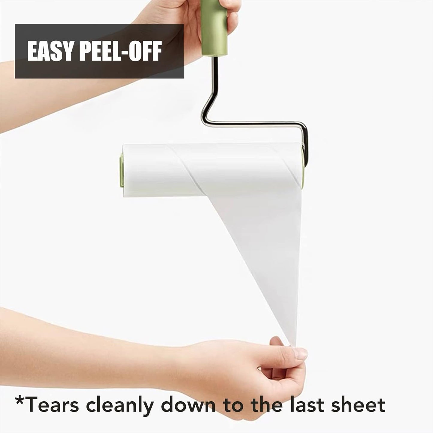 Extra Sticky Large Surface Lint Roller, 6.3'' Giant Lint Roller for Pet Hair, 360 Sheets/ 4 Refills, Long Handle Lint Remover for Clothes, Furniture (1 Roller + 360 Sheets)