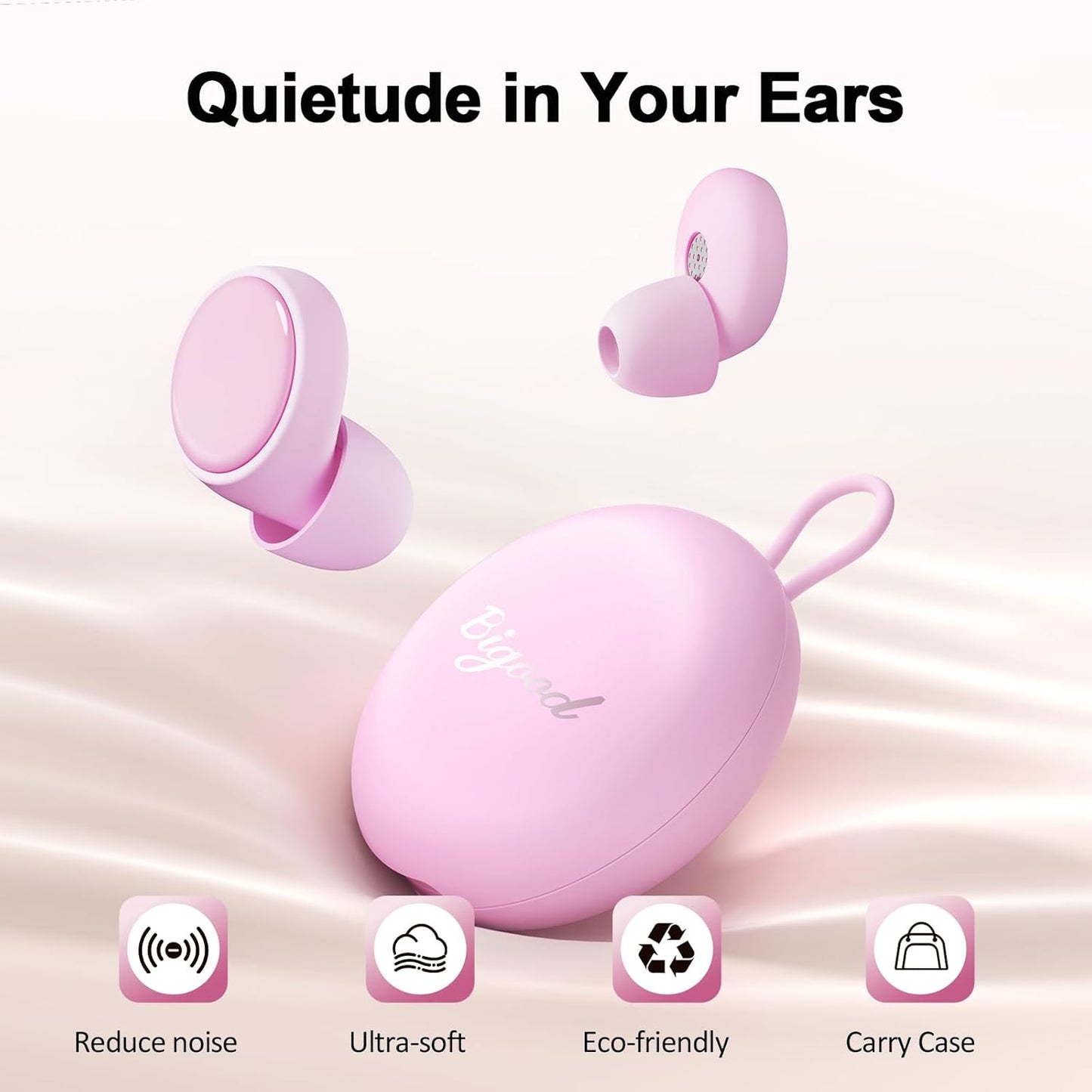 Ear Plugs for Sleeping 45dB Noise Cancelling Ear Plugs for Concerts, Focus, Travel, Work Silicone Hearing Protection Earplugs with 8 Tips (XS-L) Reusable Noise Reduction Ear Plug for Snoring Pink