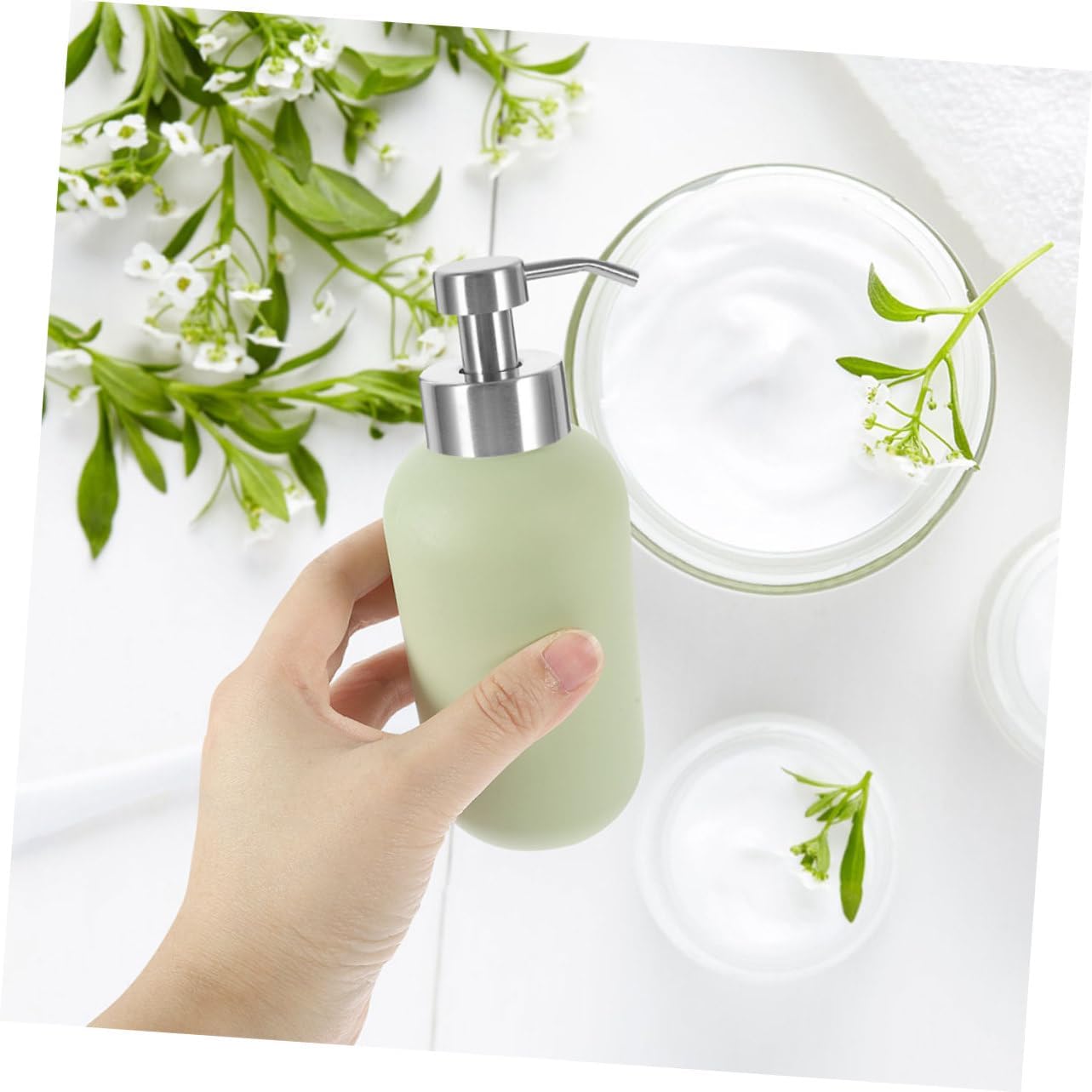 3pcs Foaming Soap Dispenser Pump Replacement Stainless Steel Shampoo and Lotion Bottle Pump Head Rust- Easy to Use for Bathroom and Kitchen