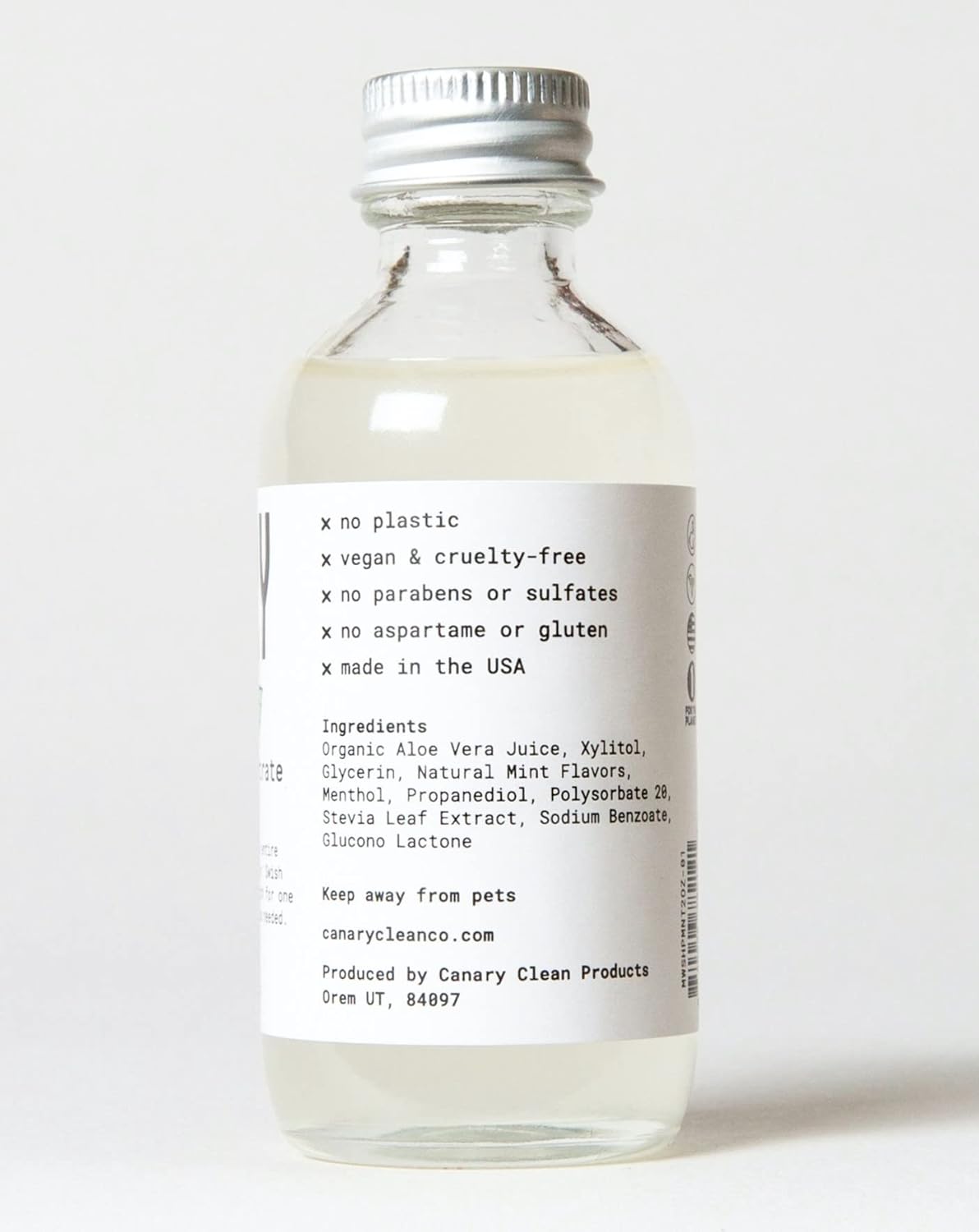 Mouthwash Concentrate Peppermint - Great for Travel, Dry Mouth and Gum Health - Alcohol & Fluoride Free, Natural Mouth Wash for Bad Breath - Zero Waste - 2 oz