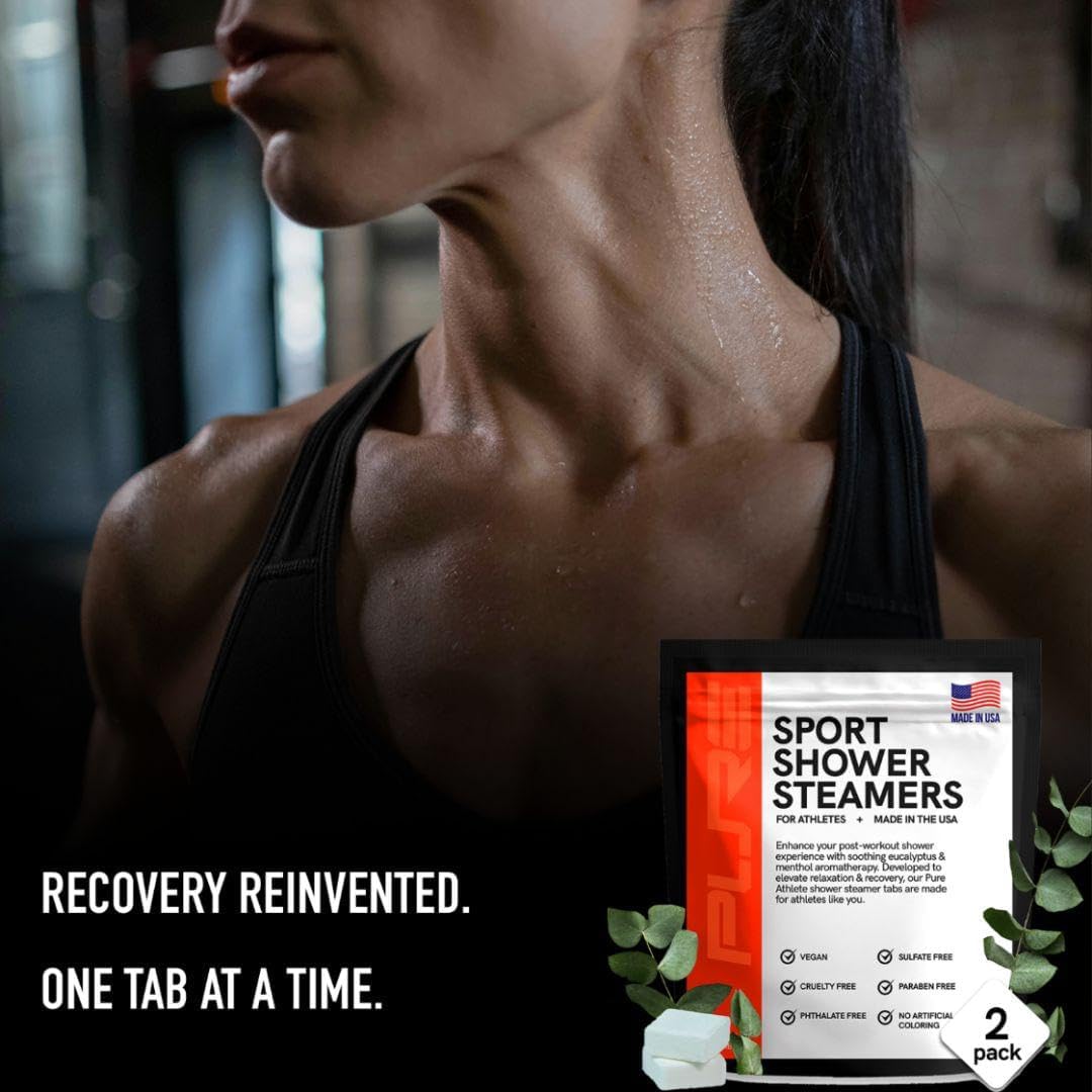 Sport Shower Steamers - Made in USA with Natural Eucalyptus Essential Oil, Aromatherapy, Stress and Sinus Relief, Muscle Recovery for Athletes, Best Unique Birthday Gifts for Self Care Relaxation