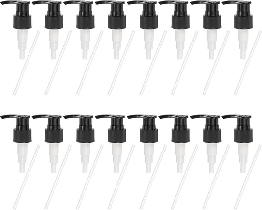 uxcell 16 Pcs Soap Dispenser Pump Heads Soap Dispensers Top Pumps Replacement Switch Pumphead for Standard 24/416 Neck Size Lotion Shampoo Bottle, Black
