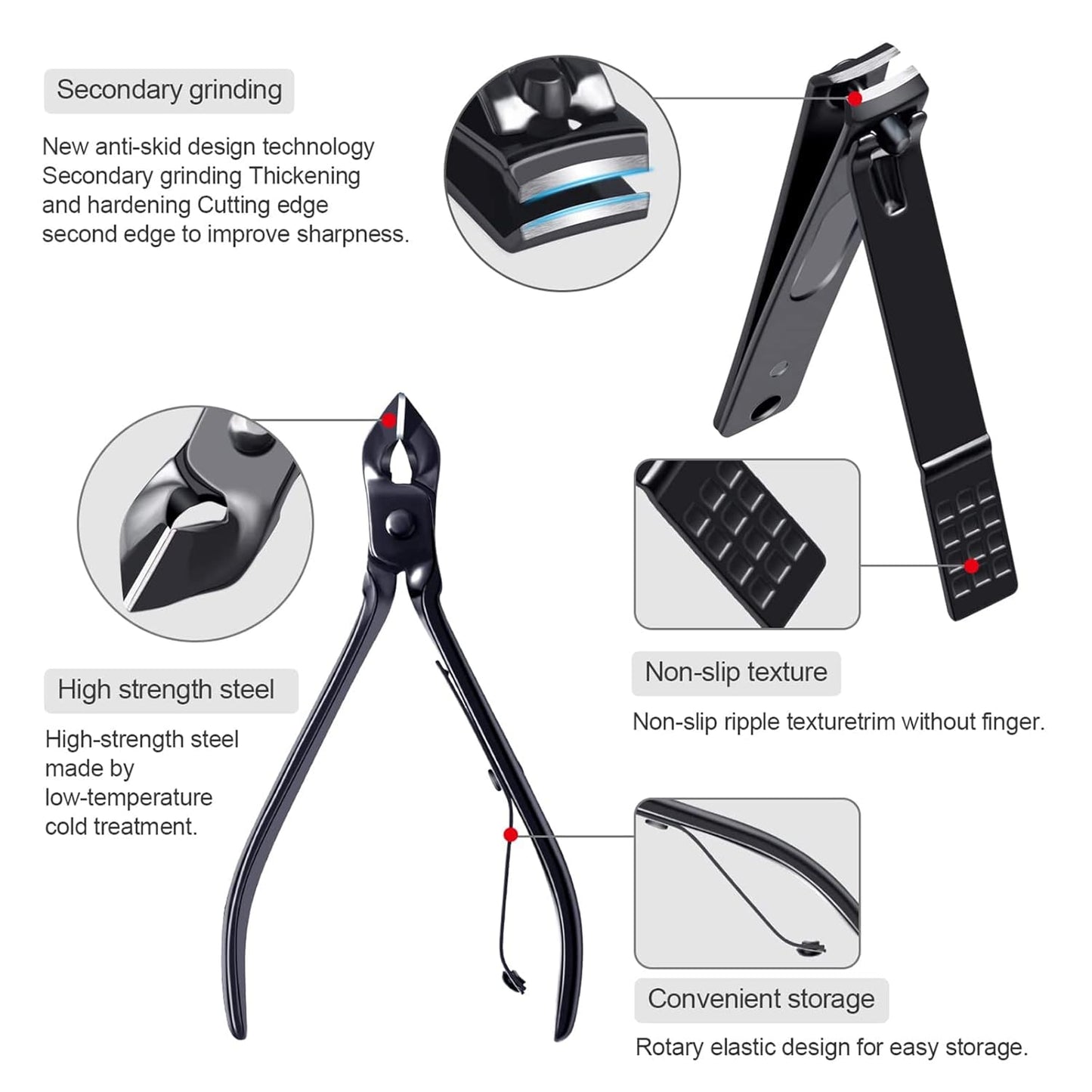 Manicure Set Pedicure Kit Womens Nail Clippers Set 32 in 1 Professional Grooming Care Tools Nail Kit Including Facial, Fingernails and Toenails Care with Travel Case Women (White/Black_32 in 1)