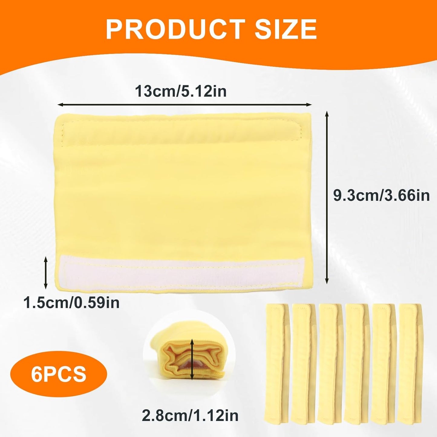 6 Pack Satin Strap Covers Breathable Strap Cushions Work for Most Headgear Straps Can Reduce The Tracks On The Face Made of Soft Fabric Face Pads (Yellow)