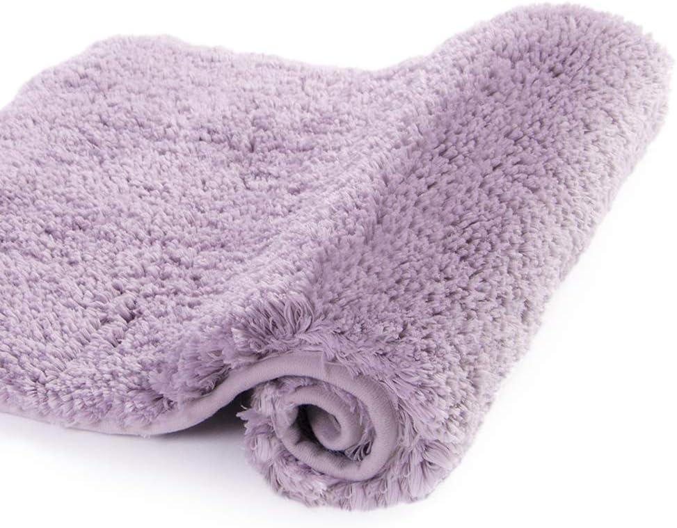 Walensee Bath Mat, Machine Washable Bath Rug, 20 x 32 Inch, Lavender, Non-Slip, High Pile, Shaggy, Bathroom Mat