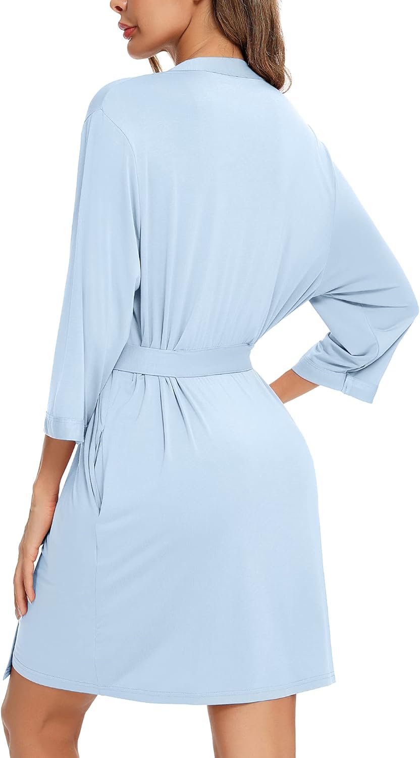 Samring Women's Lightweight Robe Soft Kimono Robes Short Bathrobe for Women Sleepwear