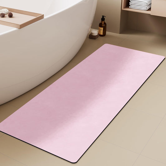 Pink Bath Mat, Bathroom Rugs Non Slip Washable Thin Absorbent Quick Dry Bath Mat Fits Under Door Bathroom Floor Mat Perfect for Bath, Shower, or Sink 24"x60" Pink