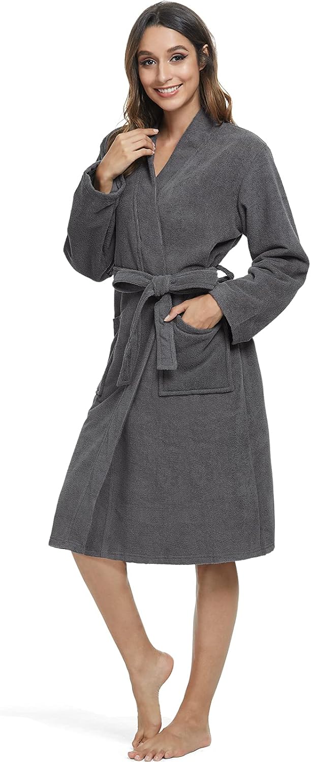 Orrpally Women Kimono Robes Lightweight Terry Cloth Bathrobe Knee Length Bath Robe